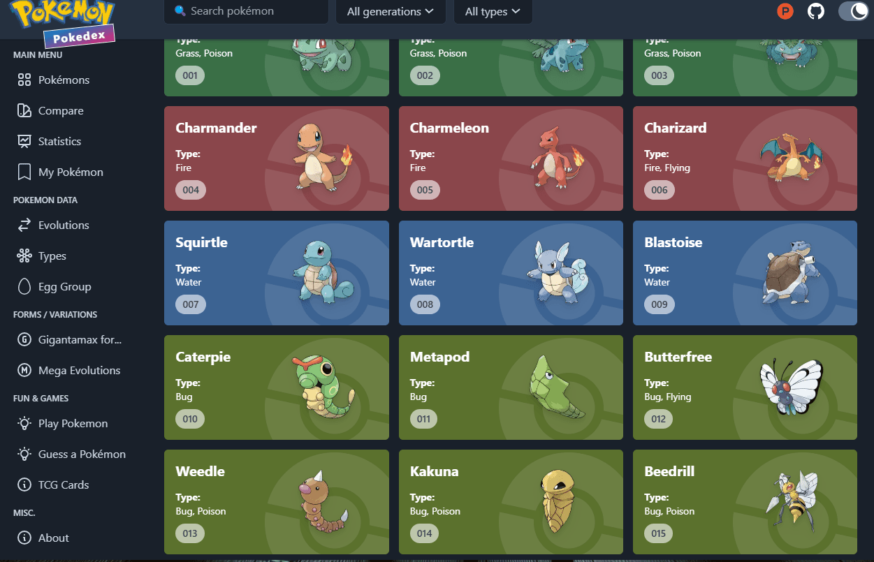 Optimized homepage UI